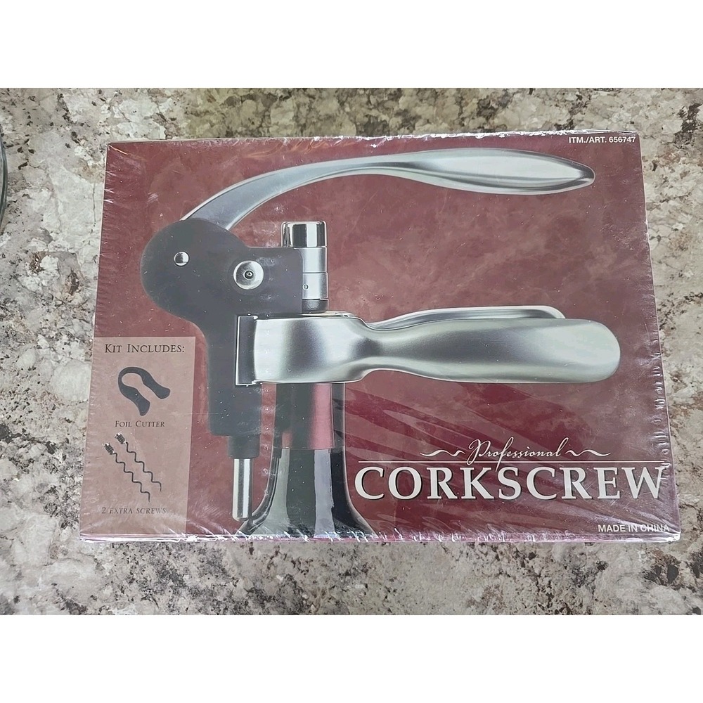 Professional Corkscrew Kit Includes Foil Cutter 2 Extra Cork Screws